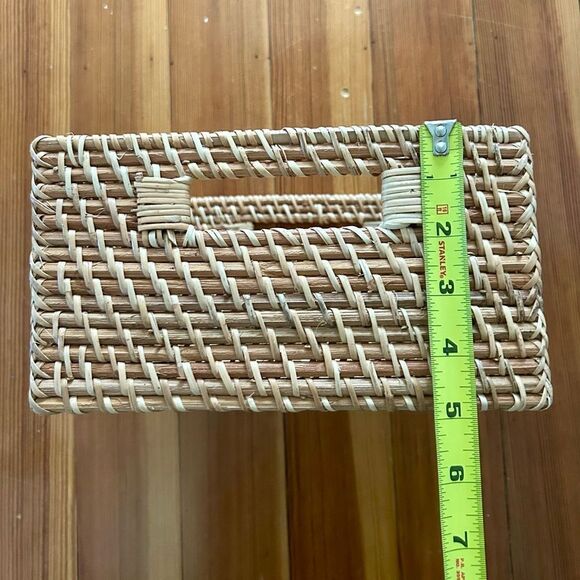Container Store Rattan Cube with Handles Natural. - Picture 6 of 8